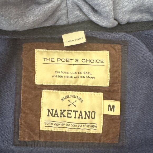 Naketano The Poets Choice Women's Cowl Neck Raglan Blue Zip Jacket Size M - Picture 4 of 10